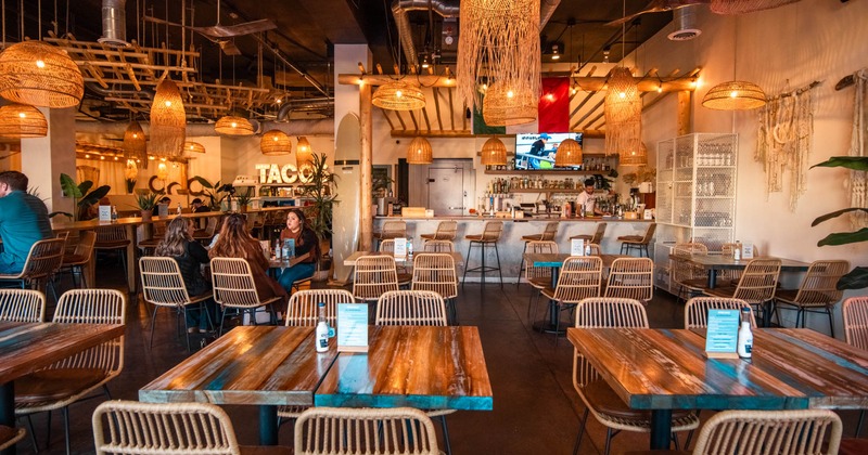 Interior, wide view, dining area