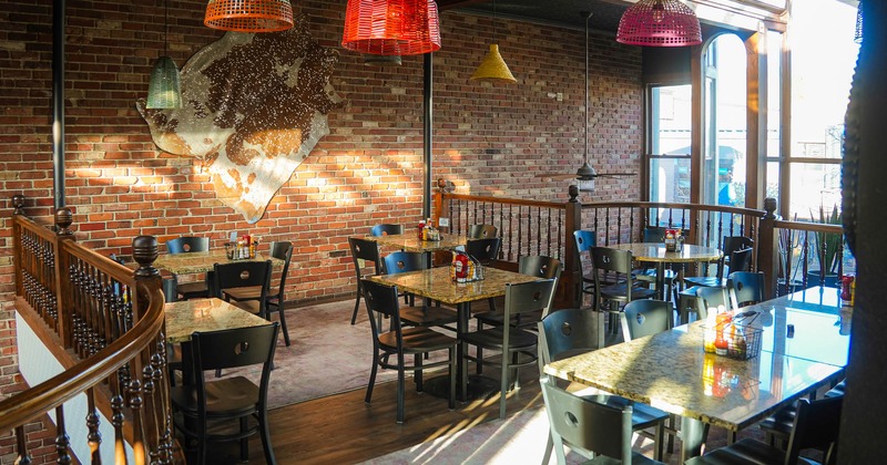 Interior, tables ready for guests