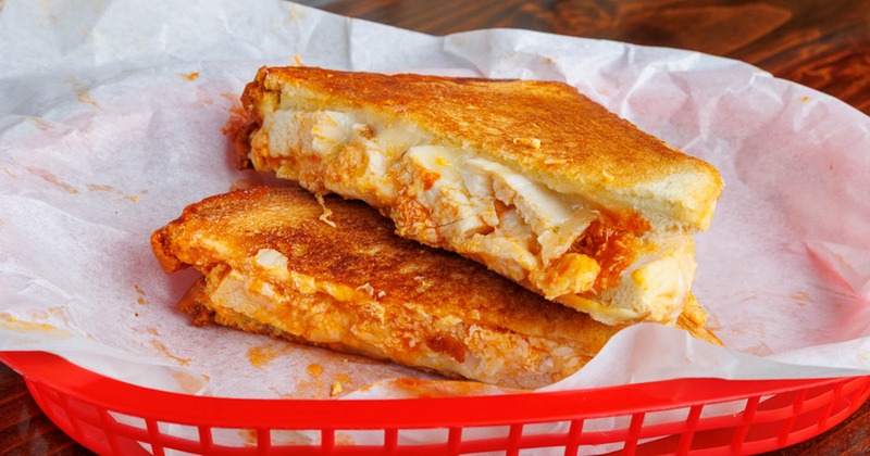 Chicken bacon ranch grilled cheese sandwich