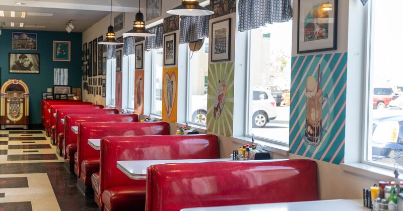 Interior, dining booths