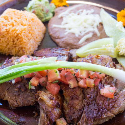 A closeup on the short rib enchilada.