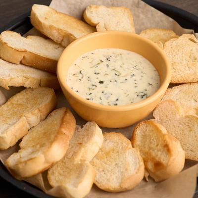Spinach Dip and Cuban Bread.