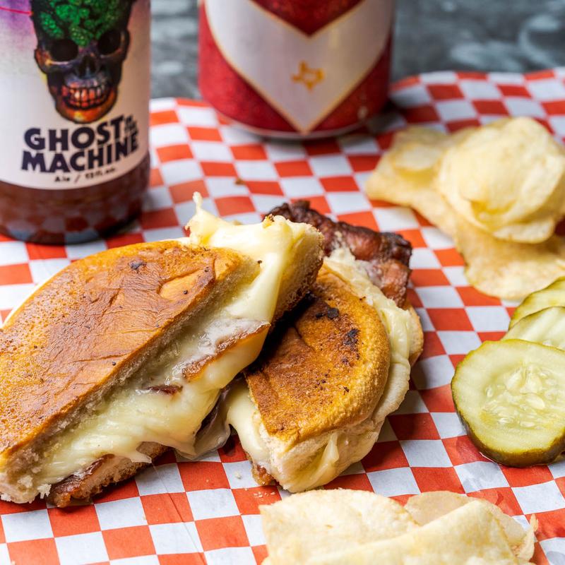 Toasted Cheese on a Bun Sandwich photo