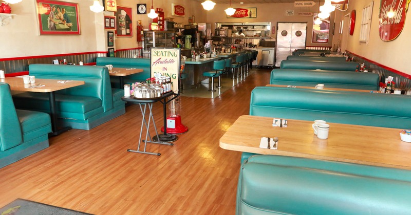 Dining area with seating booths