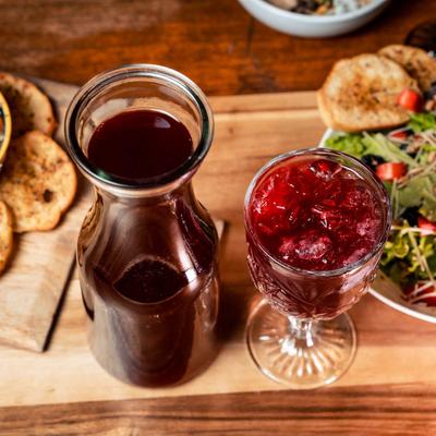 A served sangria drink.