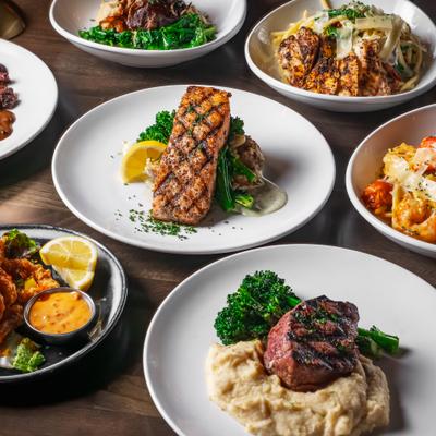 Assortment of dishes served on the table.