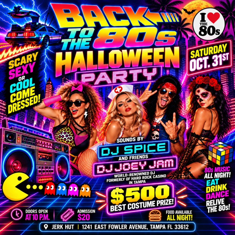 Back to the 80s Halloween Party Tampa | $500 Costume Contest event photo