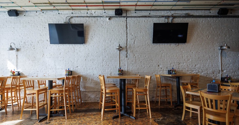 Interior, chairs and tables