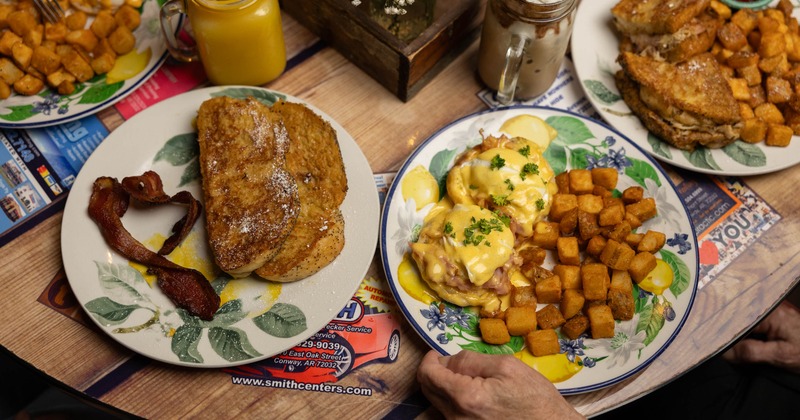 Various breakfast dishes