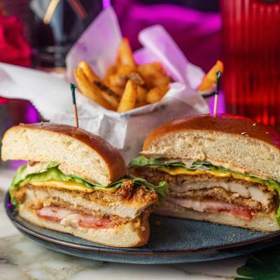 Crispy chicken sandwich.