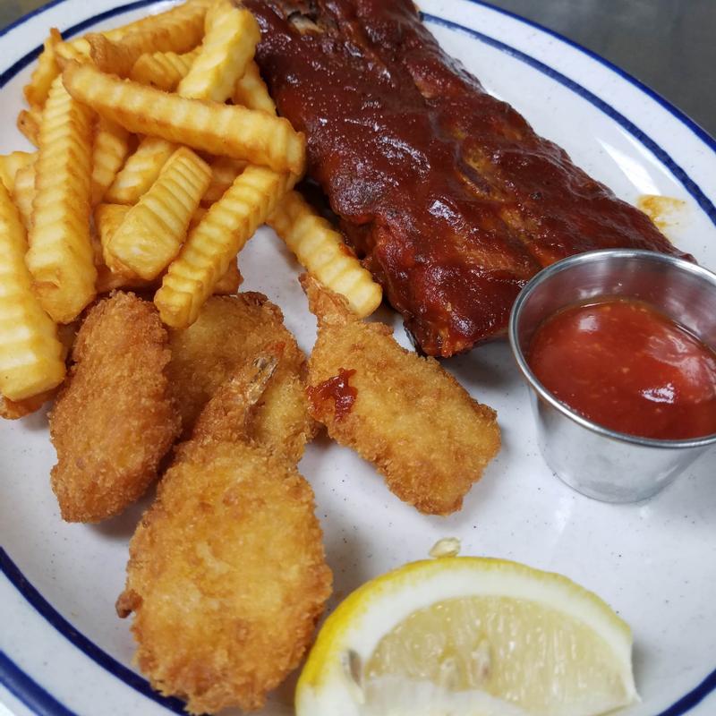 Half Rack of Ribs & Fried Shrimp or Scallops photo