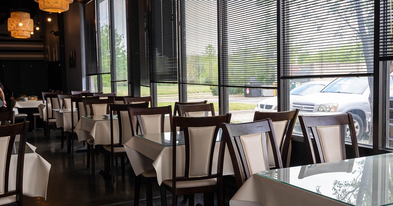 Interior, seating area by the windows