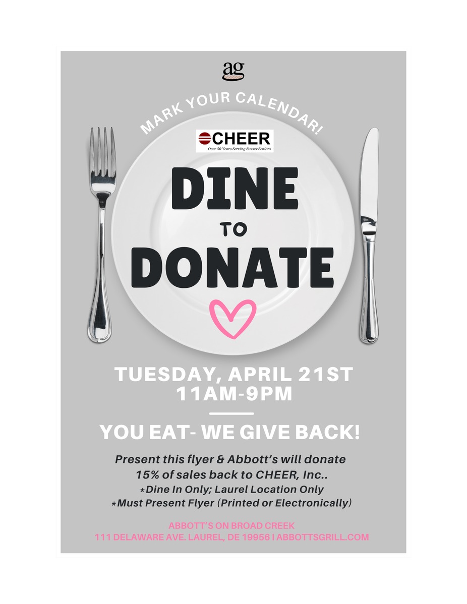 Dine to Donate w/ CHEER Inc.! event photo