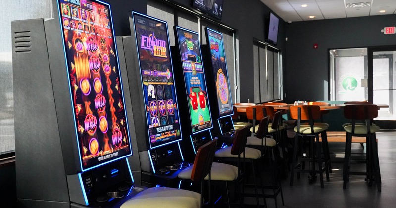 Interior, high chairs and gaming machines