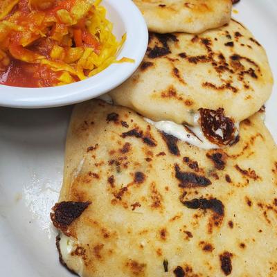 Flatbread dish served