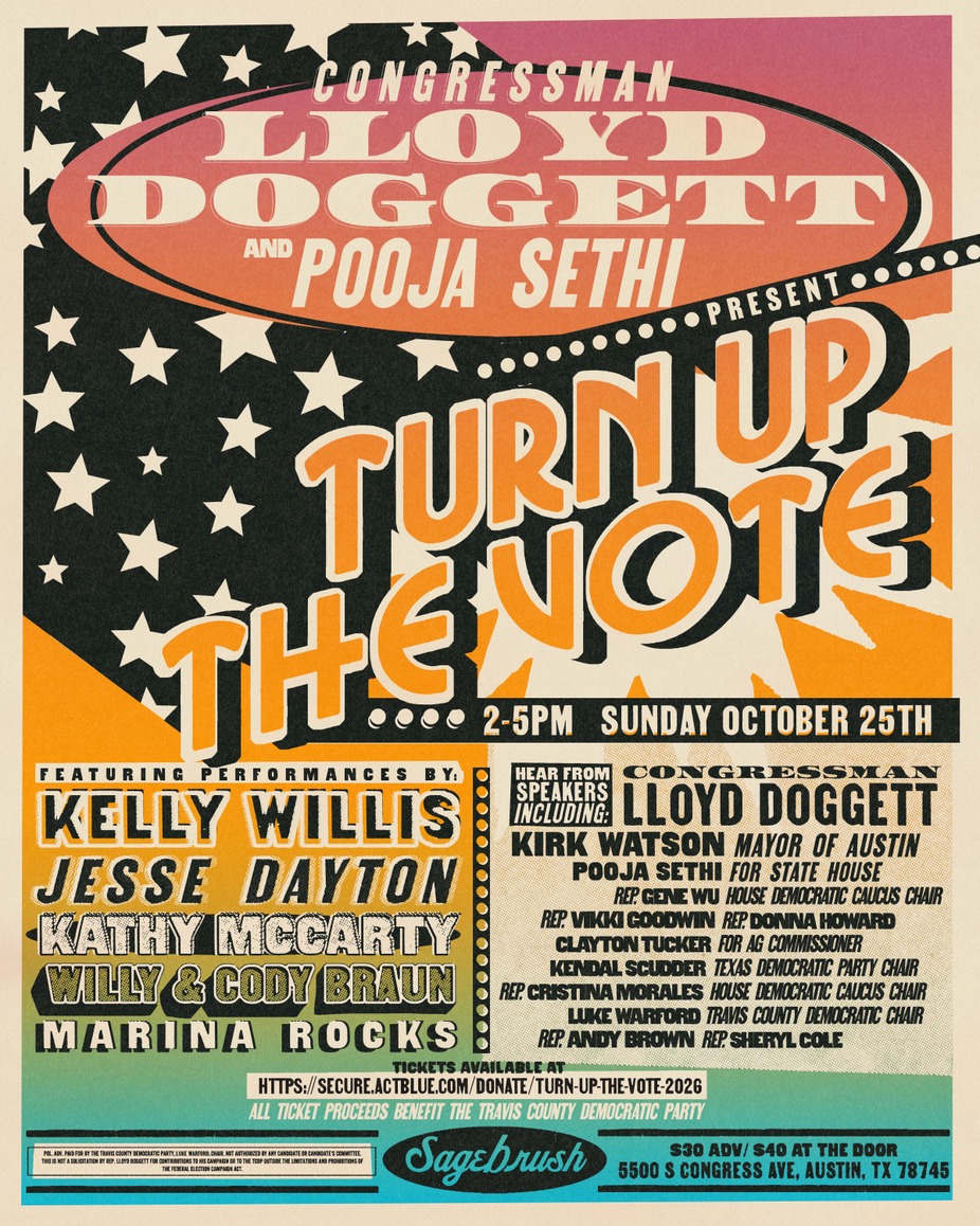 Poster for Marina Rocks, Kathy McCarty, Willy & Cody Braun, Kelly Willis, Jesse Dayton in Austin
