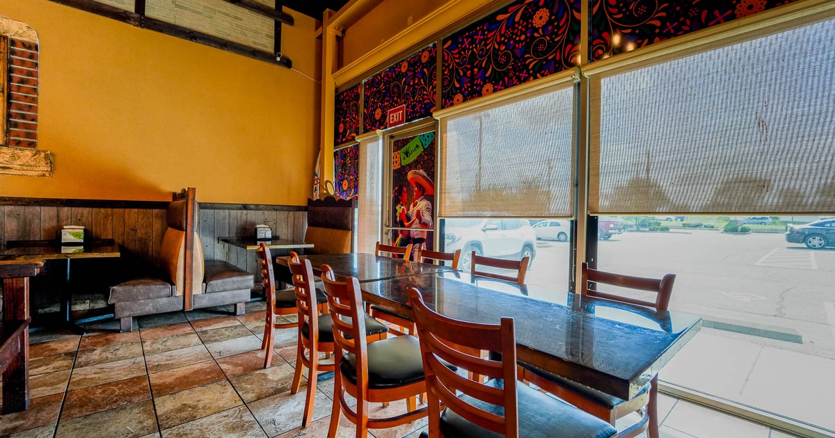 Interior, tables by the window