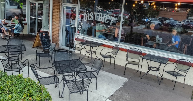 Exterior, tables and seats in the patio