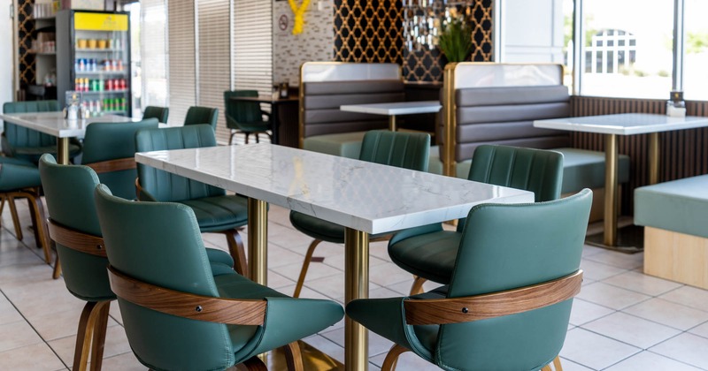 Interior, table ready for guests