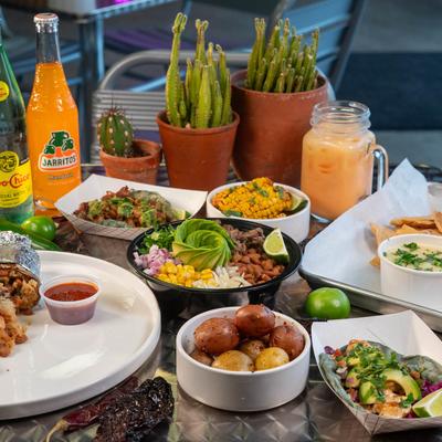 An assortment of dishes.