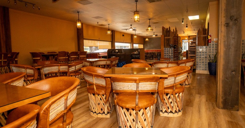 Interior, dining area, tables and chairs