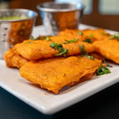 Crispy bites of paneer cheese.