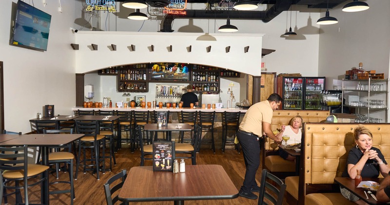 Interior, wide view, dining area