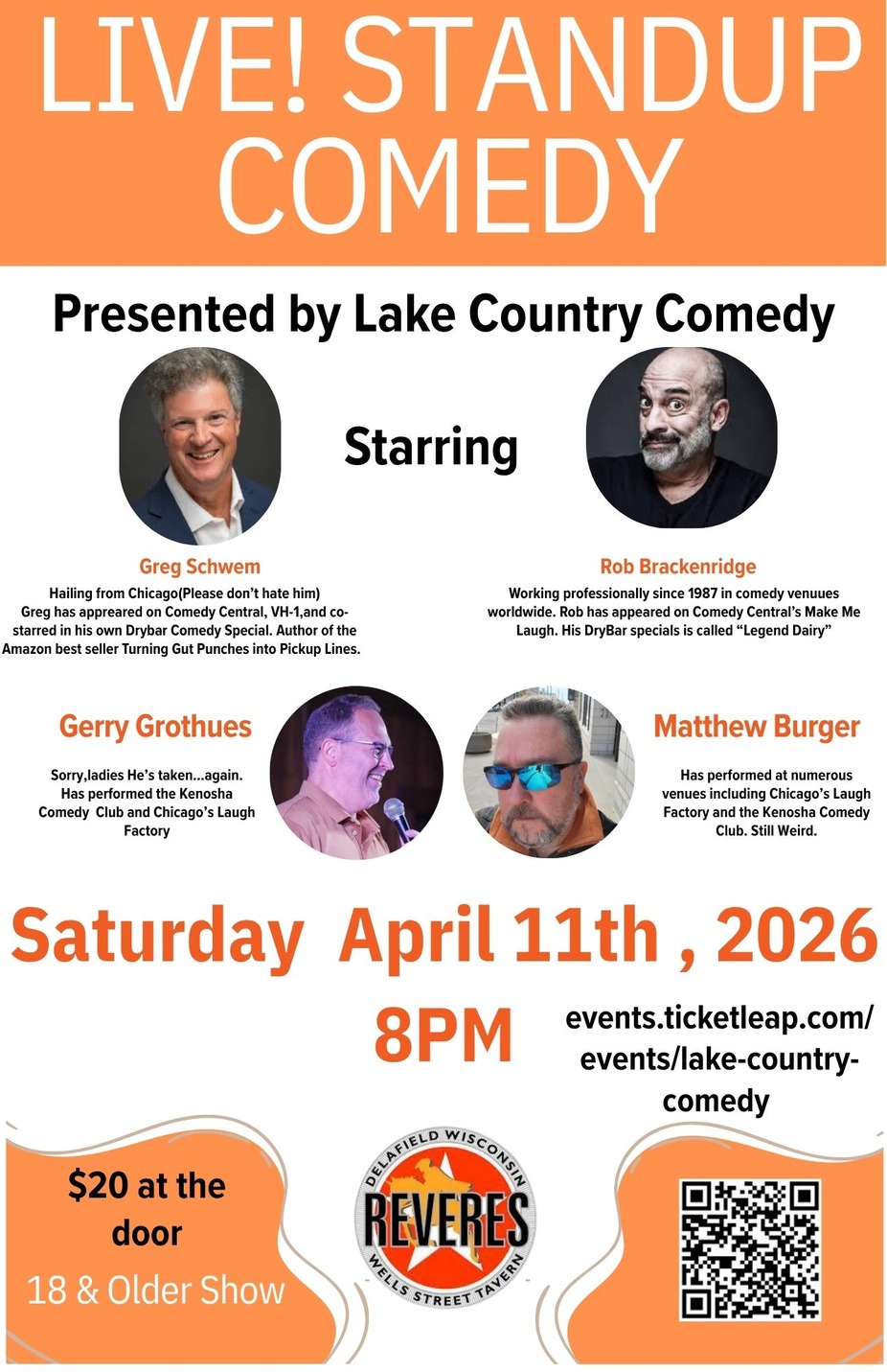 Live Stand-UP Comedy Presented by Lake Country Comedy event photo
