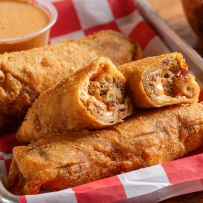 Brisket and Mac n Cheese Egg Rolls.