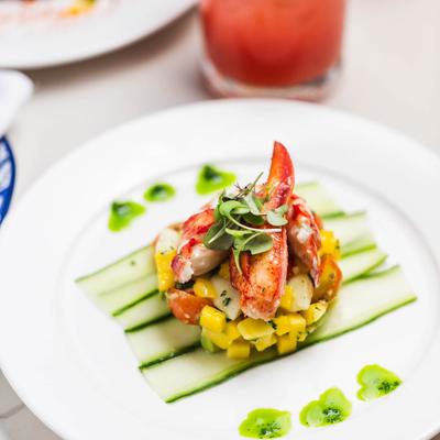 Maine Lobster with mango, avocado, heirloom, and  hearts of palm.