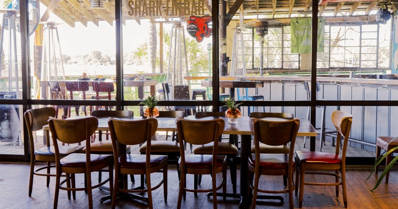 Interior, a long table with chairs