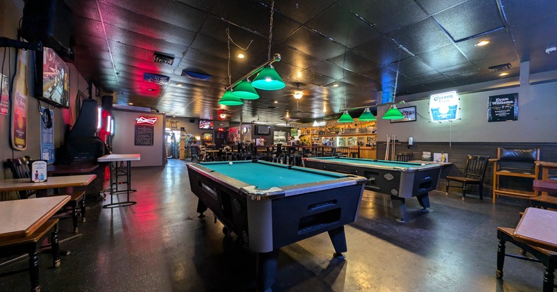 Interior, pool table room