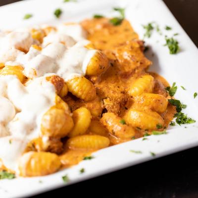 Chicken Porpora, served. closeup