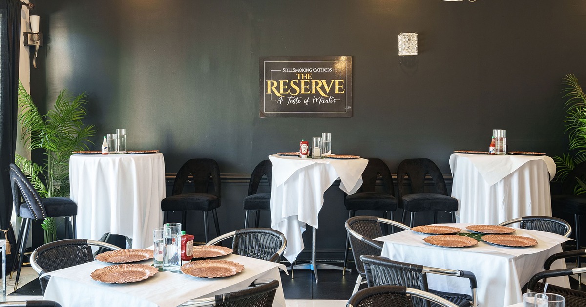 Interior, tables and seating ready for guests