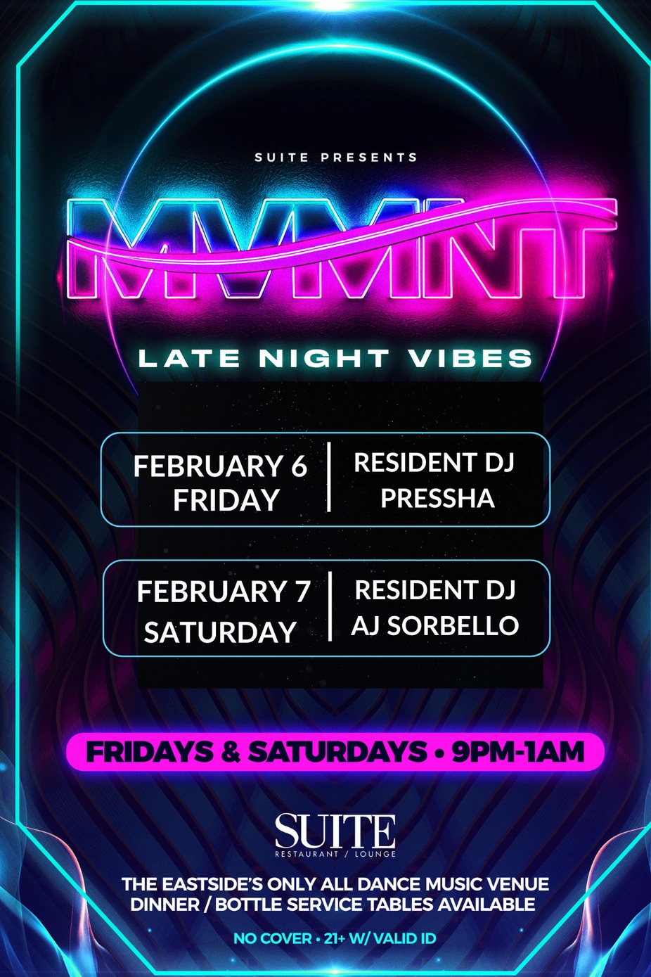 MVMNT ~ DJ's & Dancing at Suite! event photo