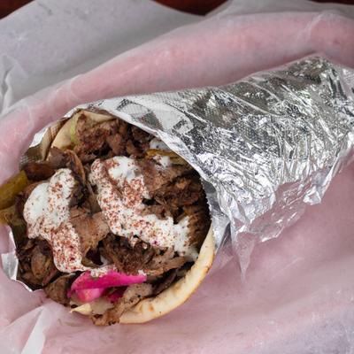 Beef Shawarma Pita Wrap.