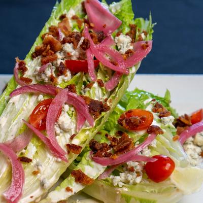 The wedge salad, close up.
