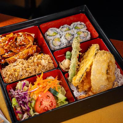 Chicken teriyaki bento box.