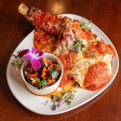 The bone in veal parm plate.