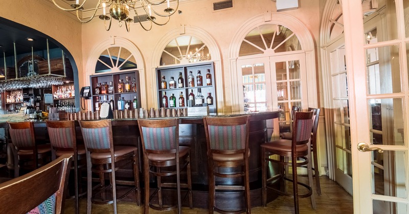 Bar area with bar stools