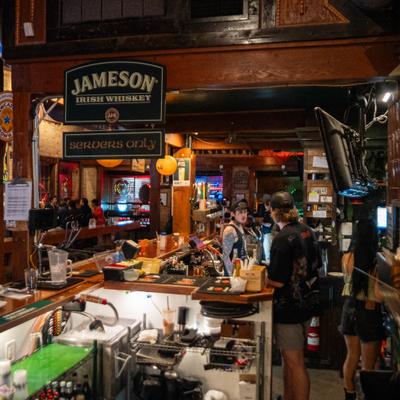 Bar area work station.