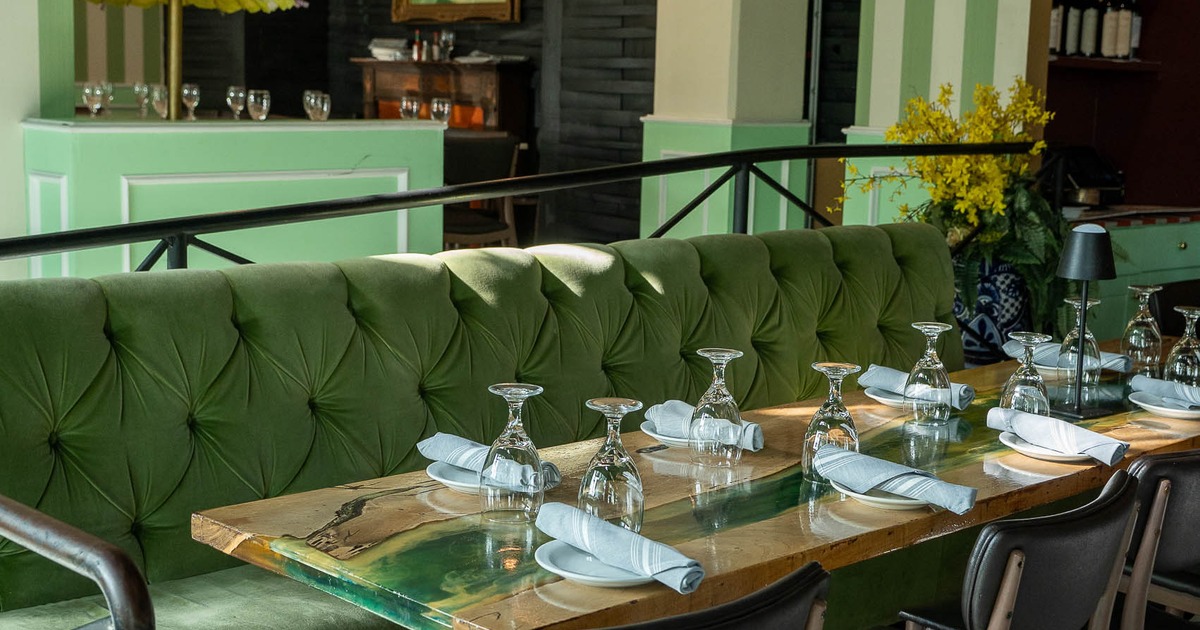 Interior, table ready for guests