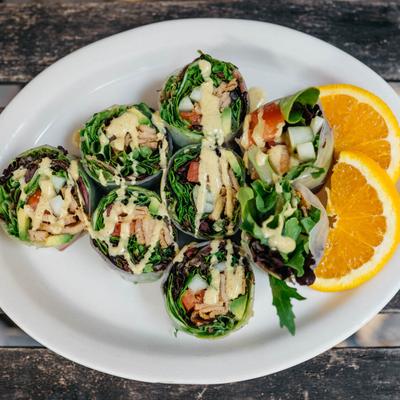 Spring Rolls, top view.