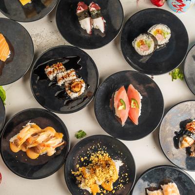 Various sushi dishes.