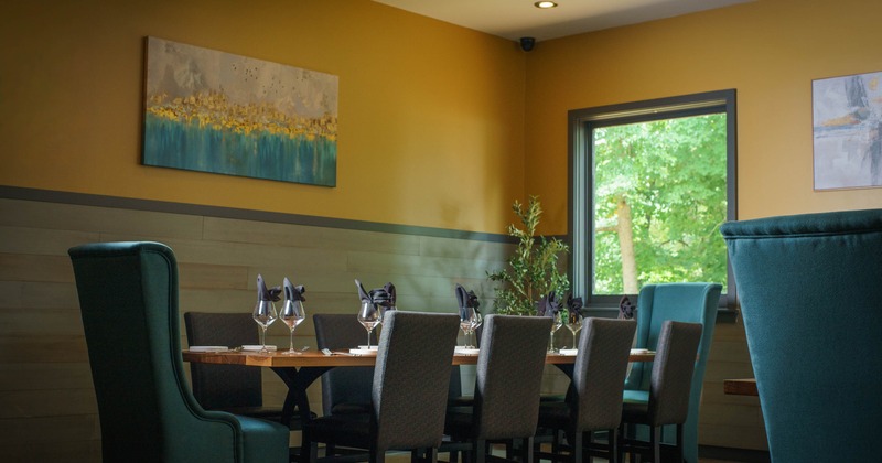Interior, a table with chairs in the corner
