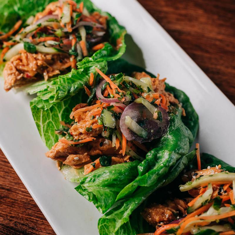 menu item 5 of 23, Lettuce Wraps w/Thai Peanut Chicken (GF)