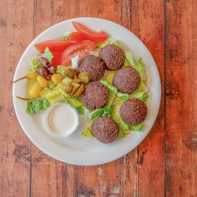 Falafel with veggies.