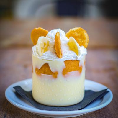 Banana Pudding, served on the table.