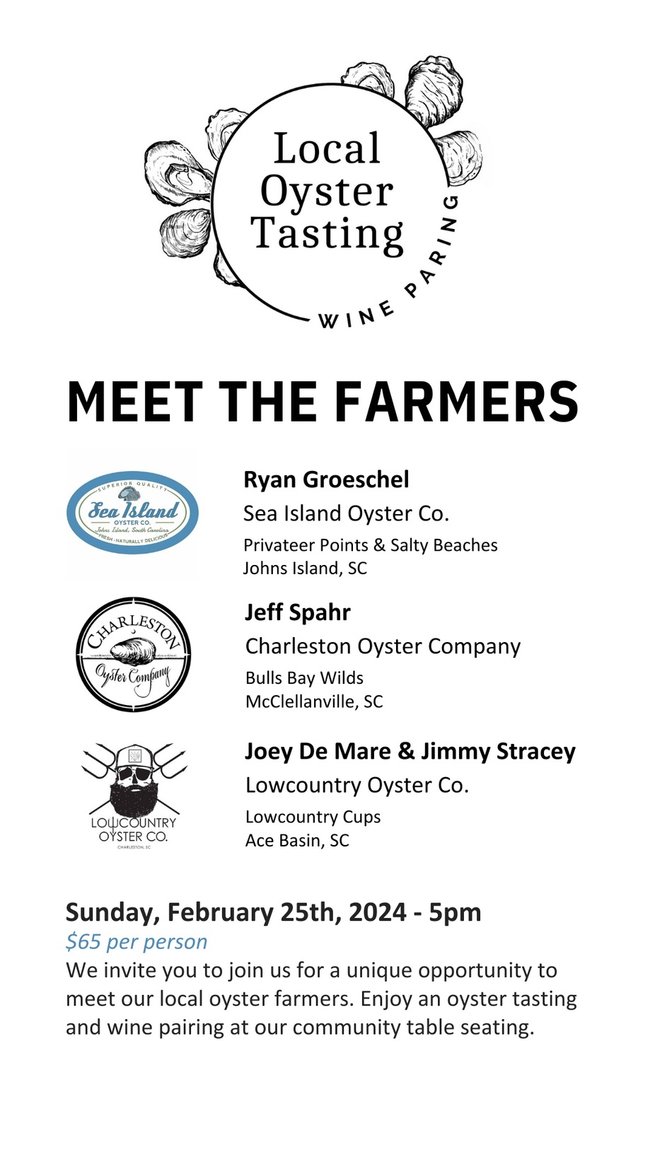 Meet the Farmers - Oyster Tasting event photo