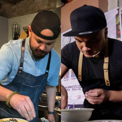 The staff working in the kitchen.